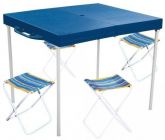 Mesa Dobravel Tipo Maleta C/ 4 Banquetas Mor